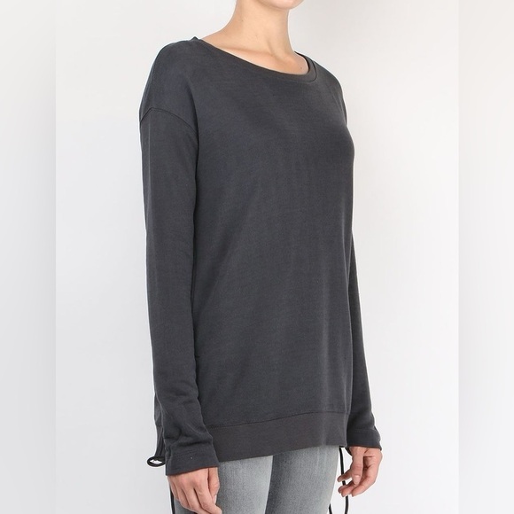 Majestic Filatures Tops - Majestic Filatures Women's Size 2 Small Gray Tie Side Boatneck Shirt